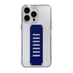 For iPhone 16 Pro Max Transparent Wristband Shockproof TPU Phone Case(Blue)