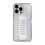 For iPhone 16 Pro Max Transparent Wristband Shockproof TPU Phone Case(white)