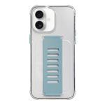 For iPhone 16 Plus Transparent Wristband Shockproof TPU Phone Case(Green)