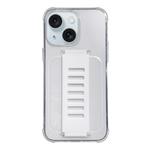 For iPhone 15 Transparent Wristband Shockproof TPU Phone Case(white)