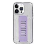 For iPhone 14 Pro Max Transparent Wristband Shockproof TPU Phone Case(Purple)