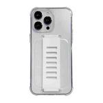 For iPhone 14 Pro Max Transparent Wristband Shockproof TPU Phone Case(white)