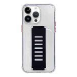 For iPhone 14 Pro Max Transparent Wristband Shockproof TPU Phone Case(Black)