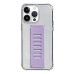 For iPhone 13 Pro Max Transparent Wristband Shockproof TPU Phone Case(Purple)