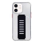 For iPhone 12 Transparent Wristband Shockproof TPU Phone Case(Black)