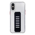 For iPhone X / XS Transparent Wristband Shockproof TPU Phone Case(Black)