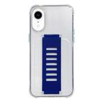 For iPhone XR Transparent Wristband Shockproof TPU Phone Case(Blue)