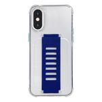 For iPhone XS Max Transparent Wristband Shockproof TPU Phone Case(Blue)