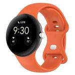 For  Google Pixel Watch 3 45mm Solid Color Butterfly Buckle Silicone Watch Band, Size: S(Orange)
