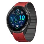 For Garmin Forerunner 965 / 955 / 945 Dual Color Magnetic Quick Release 22mm Silicone Watch Band(Red+Black)