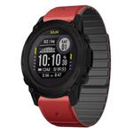 For Garmin Descent G1 Dual Color Magnetic Quick Release 22mm Silicone Watch Band(Red+Black)