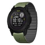 For Garmin Descent G1 Dual Color Magnetic Quick Release 22mm Silicone Watch Band(Green+Black)