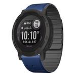 For Garmin Instinct 2 / Instinct  Dual Color Magnetic Quick Release 22mm Silicone Watch Band(Dark Blue+Black)