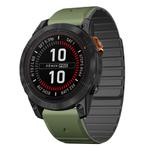 For Garmin Fenix 7 / Fenix 7 Pro Dual Color Magnetic Quick Release 22mm Silicone Watch Band(Green+Black)