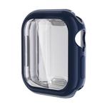 For Apple Watch Series 10 46mm ENKAY Hat-Prince Electroplated Soft TPU Case with Screen Film(Dark Blue)