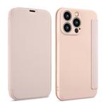 For iPhone 16 Pro Imitate Liquid Skin Feel Leather Phone Case with Card Slots(Pink)