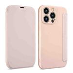 For iPhone XR Imitate Liquid Skin Feel Leather Phone Case with Card Slots(Pink)