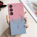 For Samsung Galaxy S21 FE 5G Liquid TPU Silicone Gradient MagSafe Phone Case(Pink Blue Gradient)