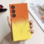 For Samsung Galaxy S21 FE 5G Liquid TPU Silicone Gradient MagSafe Phone Case(Orange Yellow Gradient)