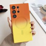 For Samsung Galaxy S25+ 5G Liquid TPU Silicone Gradient MagSafe Phone Case(Orange Yellow Gradient)