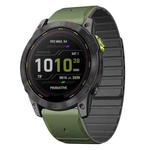 For Garmin Enduro 3 Dual Color Magnetic Quick Release 26mm Silicone Watch Band(Green+Black)