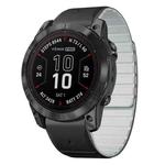 For Garmin Fenix 7X / 7X Pro Dual Color Magnetic Quick Release 26mm Silicone Watch Band(Black+Gray)