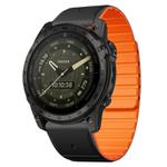 For Garmin Tactix 7 / Tactix DELTA Dual Color Magnetic Quick Release 26mm Silicone Watch Band(Black+Orange)