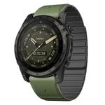 For Garmin Tactix 7 / Tactix DELTA Dual Color Magnetic Quick Release 26mm Silicone Watch Band(Green+Black)