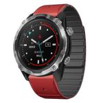 For Garmin Descent MK1 / MK2 / MK2i Dual Color Magnetic Quick Release 26mm Silicone Watch Band(Red+Black)