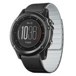 For Garmin Fenix 3 / Fenix 3 HR Dual Color Magnetic Quick Release 26mm Silicone Watch Band(Black+Gray)