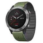 For Garmin Fenix 5X / Fenix 5X Plus Dual Color Magnetic Quick Release 26mm Silicone Watch Band(Green+Black)