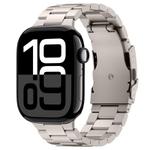 For Apple Watch Series 10 46mm Three Beads Titanium Alloy Metal Watch Band(Titanium Color)