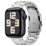 For Apple Watch SE 2023 44mm Three Beads Titanium Alloy Metal Watch Band(Silver)