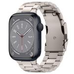 For Apple Watch Series 8 45mm Three Beads Titanium Alloy Metal Watch Band(Titanium Color)