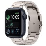 For Apple Watch SE 2022 44mm Three Beads Titanium Alloy Metal Watch Band(Titanium Color)