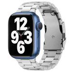 For Apple Watch Series 7 45mm Three Beads Titanium Alloy Metal Watch Band(Silver)