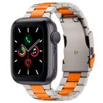 For Apple Watch Series 5 44mm Three Beads Titanium Alloy Metal Watch Band(Titanium Orange)