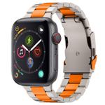 For Apple Watch Series 4 44mm Three Beads Titanium Alloy Metal Watch Band(Titanium Orange)