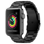 For Apple Watch Series 3 38mm Three Beads Titanium Alloy Metal Watch Band(Black)