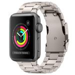 For Apple Watch Series 3 38mm Three Beads Titanium Alloy Metal Watch Band(Titanium Color)