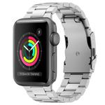 For Apple Watch Series 3 42mm Three Beads Titanium Alloy Metal Watch Band(Silver)