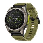 For Garmin Fenix 8 MIP 47mm Nylon Canvas Quick Release 22mm Watch Band(Army Green)