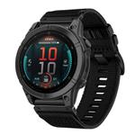 For Garmin Fenix E 47mm Nylon Canvas Quick Release 22mm Watch Band(Black)