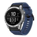 For Garmin Fenix 7 Pro Nylon Canvas Quick Release 22mm Watch Band(Blue)