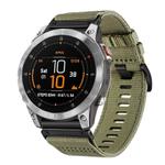 For Garmin EPIX Gen 2 / EPIX Pro Gen 2 Nylon Canvas Quick Release 22mm Watch Band(Olive Green)