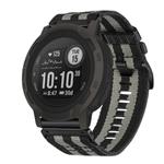 For Garmin Instinct / Instinct 2 Nylon Canvas Quick Release 22mm Watch Band(Black Gray)