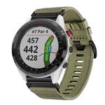 For Garmin Approach S62 Nylon Canvas Quick Release 22mm Watch Band(Olive Green)