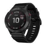 For Garmin Fenix 6 GPS / 6 Pro GPS Nylon Canvas Quick Release 22mm Watch Band(Black)