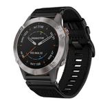 For Garmin Fenix 6 Sapphire GPS Nylon Canvas Quick Release 22mm Watch Band(Black)