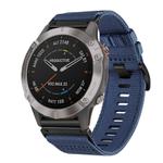 For Garmin Fenix 6 Sapphire GPS Nylon Canvas Quick Release 22mm Watch Band(Blue)